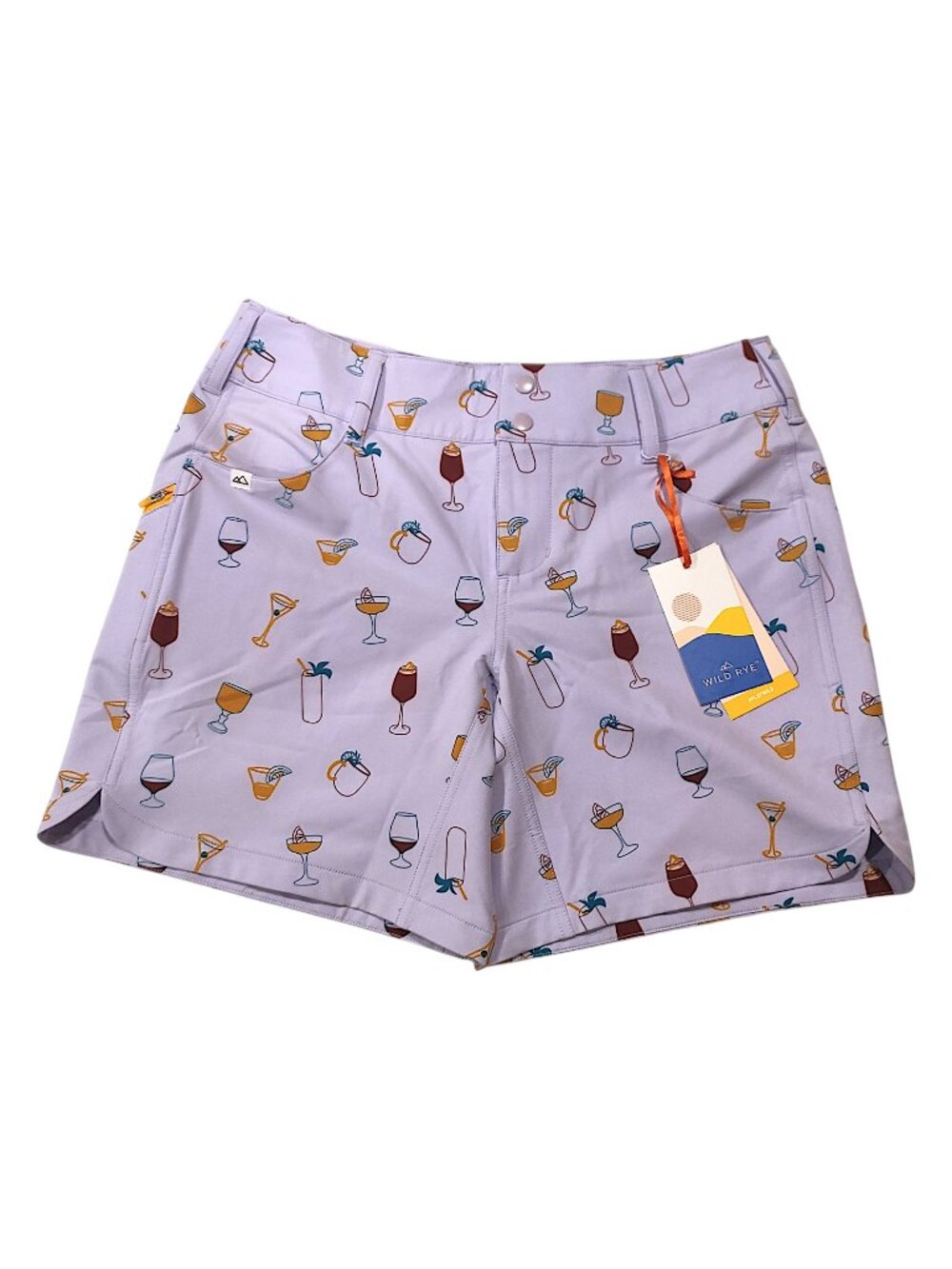 Wild Rye Play Wild Purple Wine Print Shorts Double Snap Women's Size 8 (Medium)